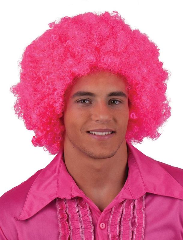 Perücke Afro Disco Fuchsia
