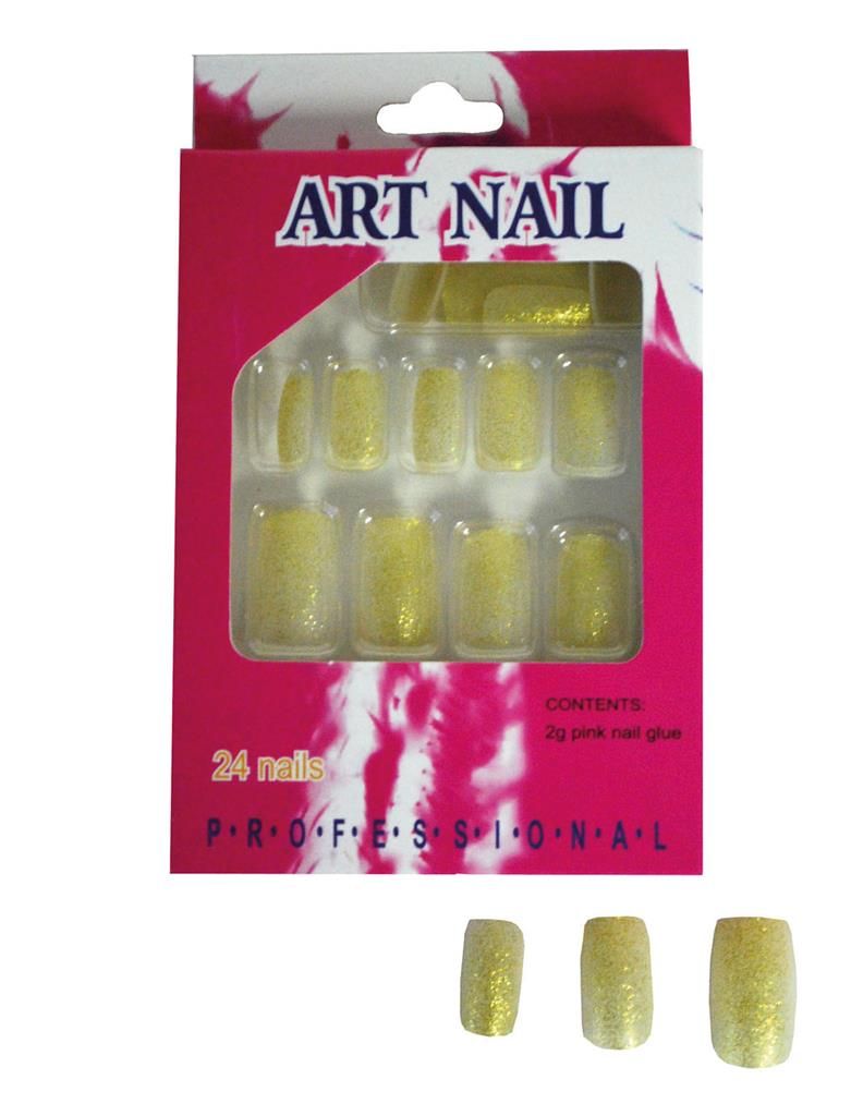 Fingernägel Glitzer Gold 24er-Pack