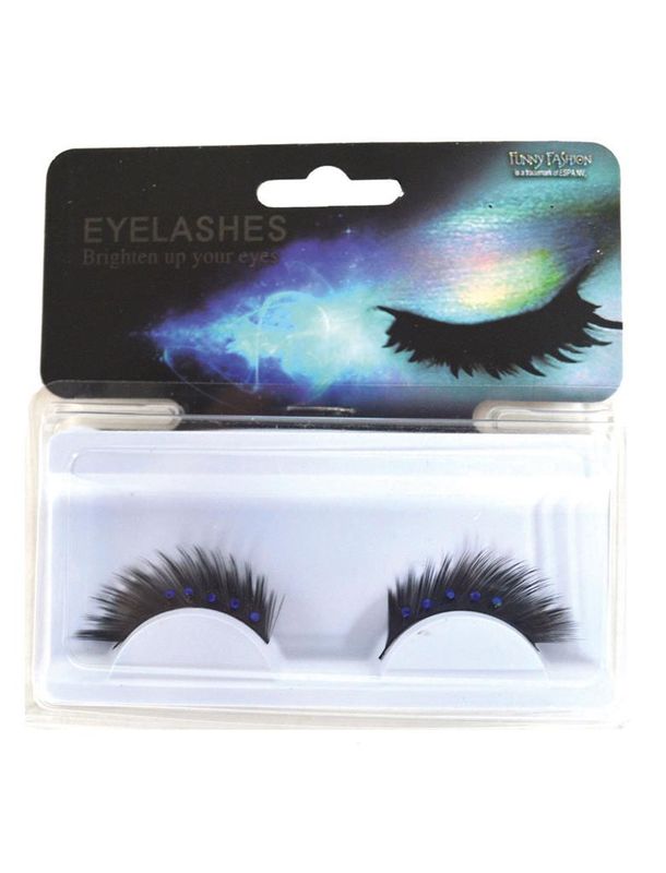 Wimpern mit Blaue Steinen