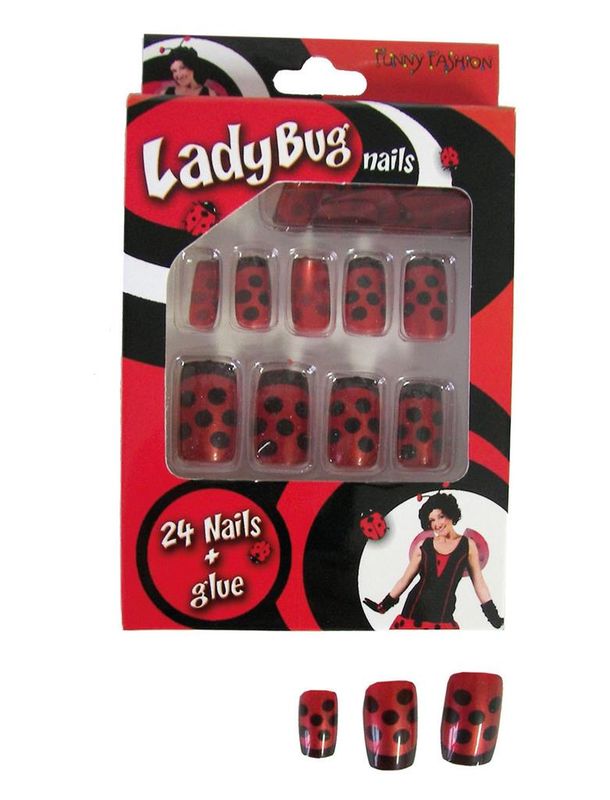 Fingernägel Marienkäfer 24er-Pack