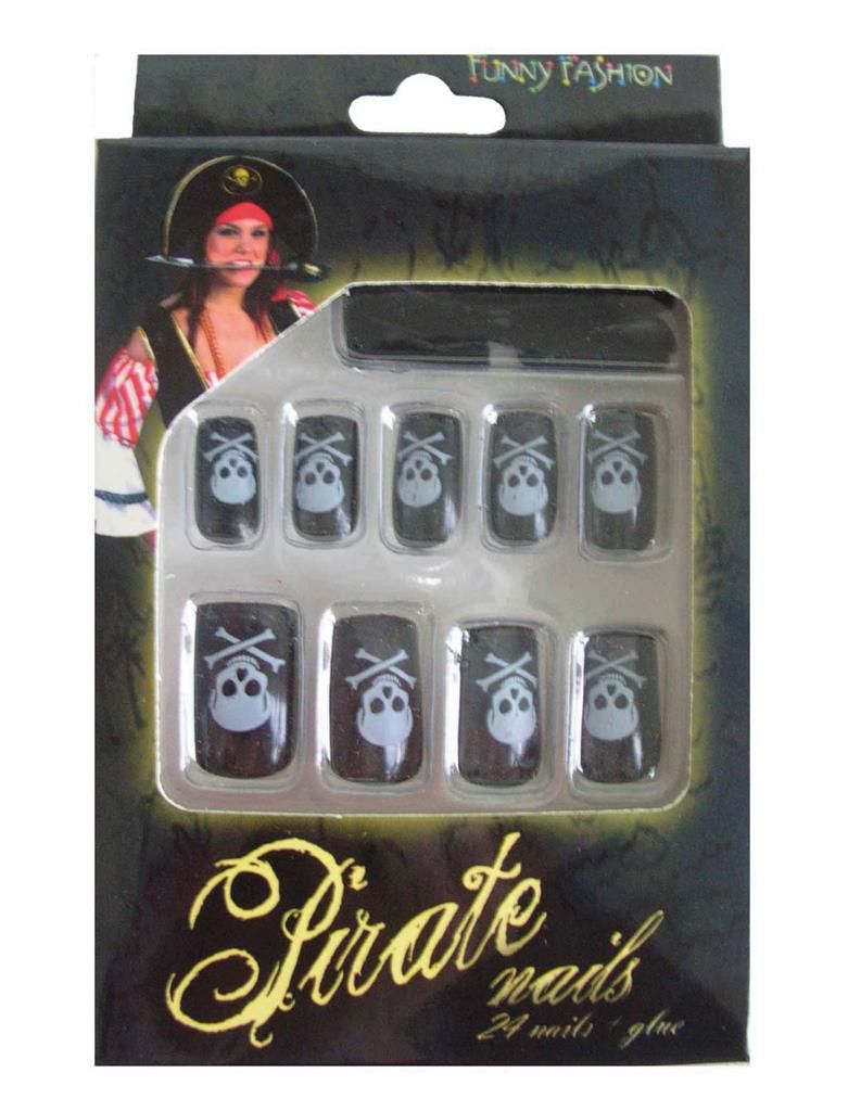 Fingernägel Totenkopf 24er Set