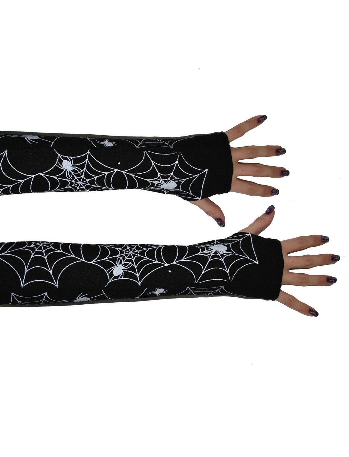 Handschuhe fingerlos 35 cm Spinne