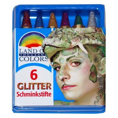 Glitzer Schminkstiften Set 6 Farben
