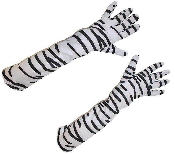 Handschuhe 35cm Zebra Handschuhe 35cm Zebra