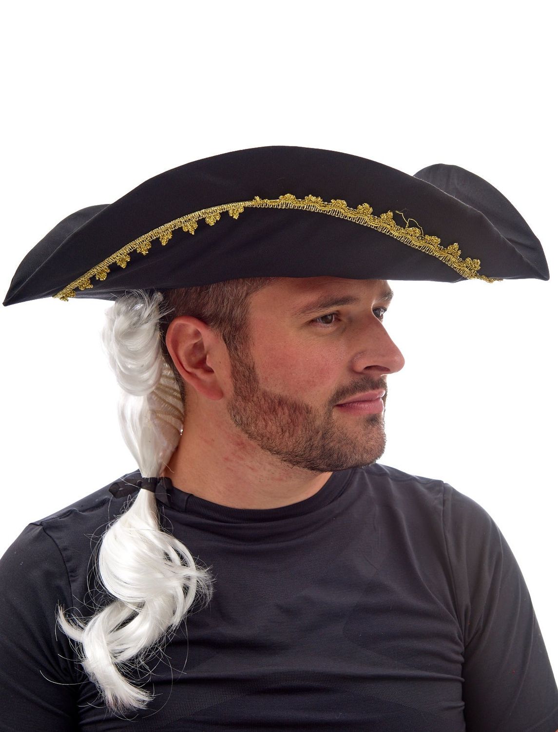 Tricorne Louis met haarstuk Tricorne Louis met haarstuk