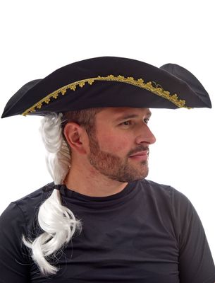 Tricorne Louis met haarstuk Tricorne Louis met haarstuk