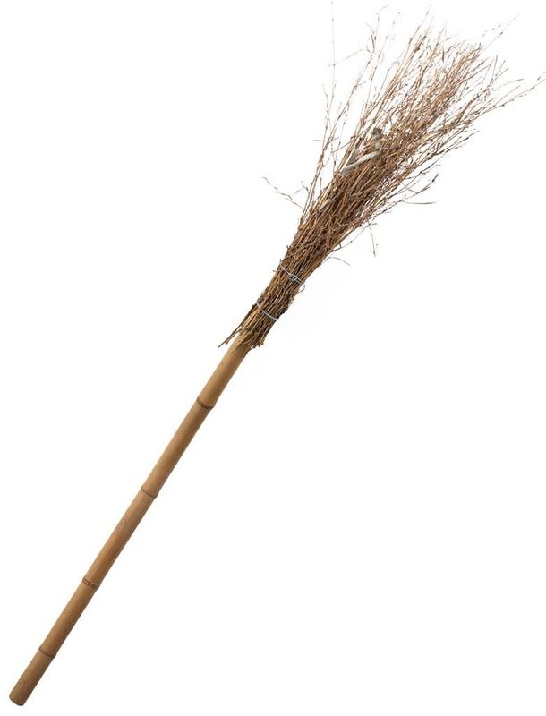 Hexenbesen aus Bambus und Zweigen 130 cm