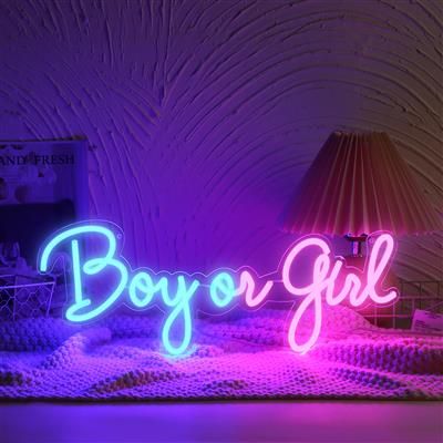 LED LED "Boy or Girl" Neon Zeichen