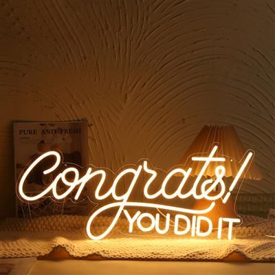 LED LED "Congrats! You Did It" Neon Zeichen