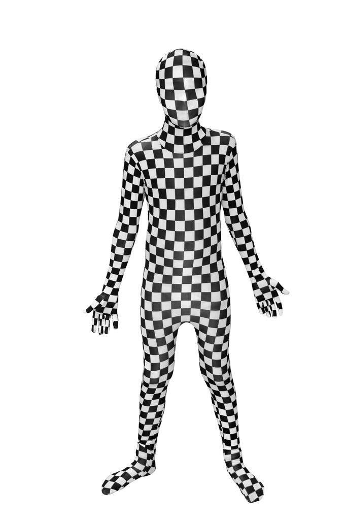 Morphsuit BW Check Kinder