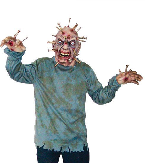 Kostüm Zombie mit Nägeln 3-tlg. Männer