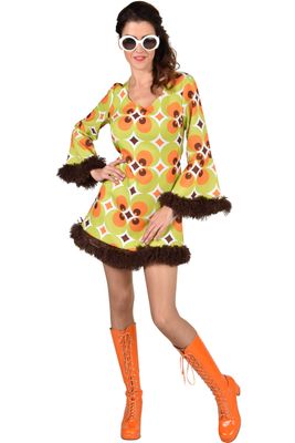 70er Jahre Kleid Kreise Grün 70er Jahre Kleid Kreise Grün