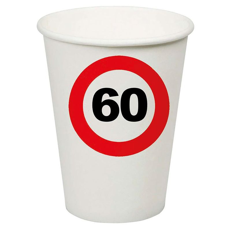 8 Pappbecher 60 Verkehrsschild