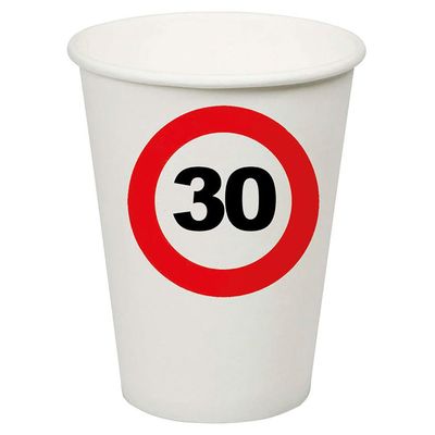 8 Pappbecher 30 Verkehrsschild 8 Pappbecher 30 Verkehrsschild