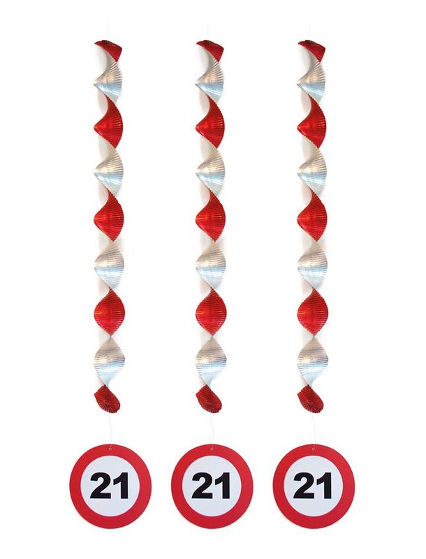 3 Spiralhänger 81cm Verkehrsschild 21 3 Spiralhänger 81cm Verkehrsschild 21