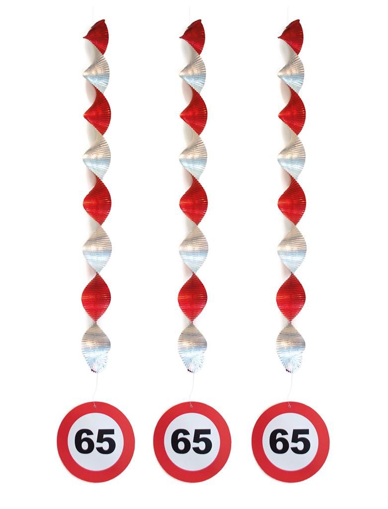 3 Spiralhänger 81cm Verkehrsschild 65