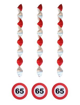 3 Spiralhänger 81cm Verkehrsschild 65
