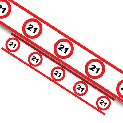 Absperrband Zahl 21 Verkehrsschild