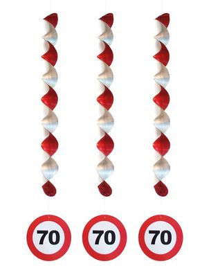 3 Spiralhänger 81cm Verkehrsschild 70 3 Spiralhänger 81cm Verkehrsschild 70