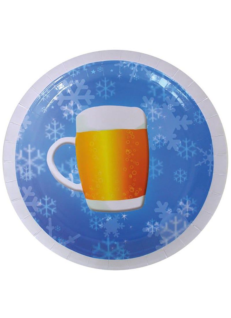8 Pappteller Bierkrug 23cm