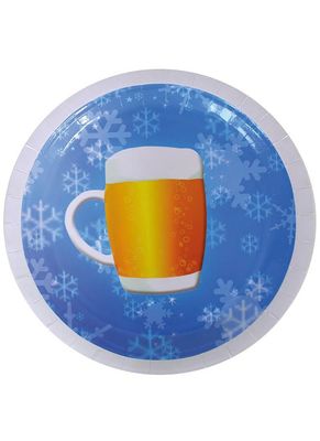 8 Pappteller Bierkrug 23cm 8 Pappteller Bierkrug 23cm