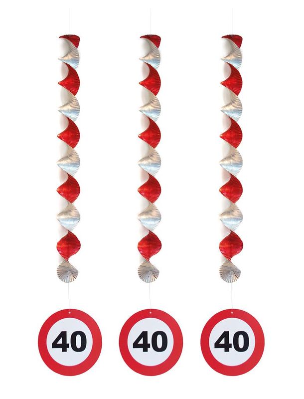 3 Spiralhänger 81cm Verkehrsschild 40 3 Spiralhänger 81cm Verkehrsschild 40