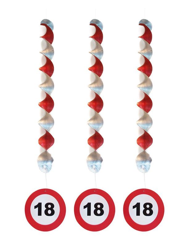 3 Spiralhänger 81cm Verkehrsschild 18 3 Spiralhänger 81cm Verkehrsschild 18