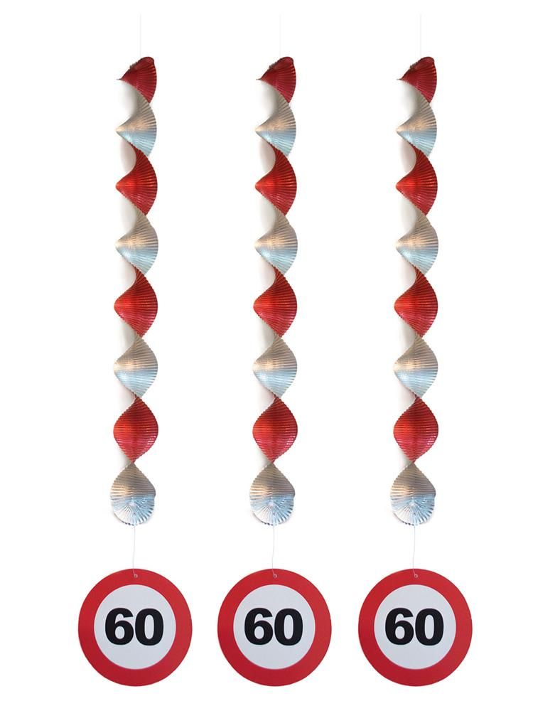 3 Spiralhänger 81cm Verkehrsschild 60