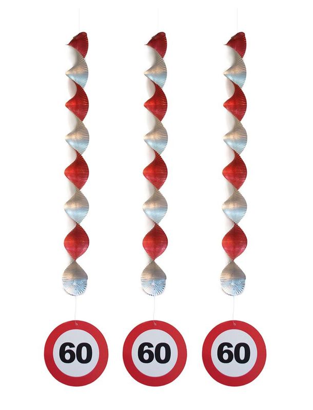 3 Spiralhänger 81cm Verkehrsschild 60 3 Spiralhänger 81cm Verkehrsschild 60