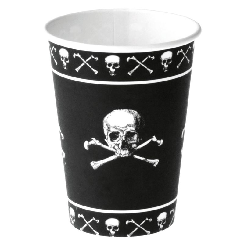8 Pappbecher Totenkopf