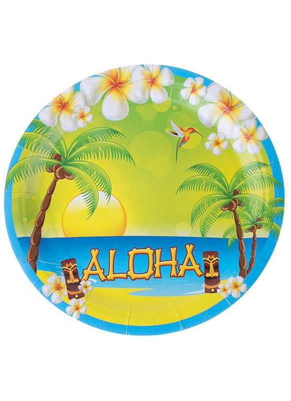 8 Pappteller ALOHA 23cm