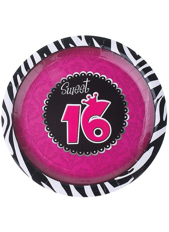 8 Sweet 16 Pappteller 23cm