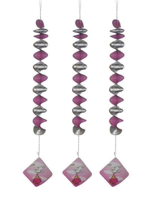 3 Spiralhänger Geburt Mädchen 81cm 3 Spiralhänger Geburt Mädchen 81cm