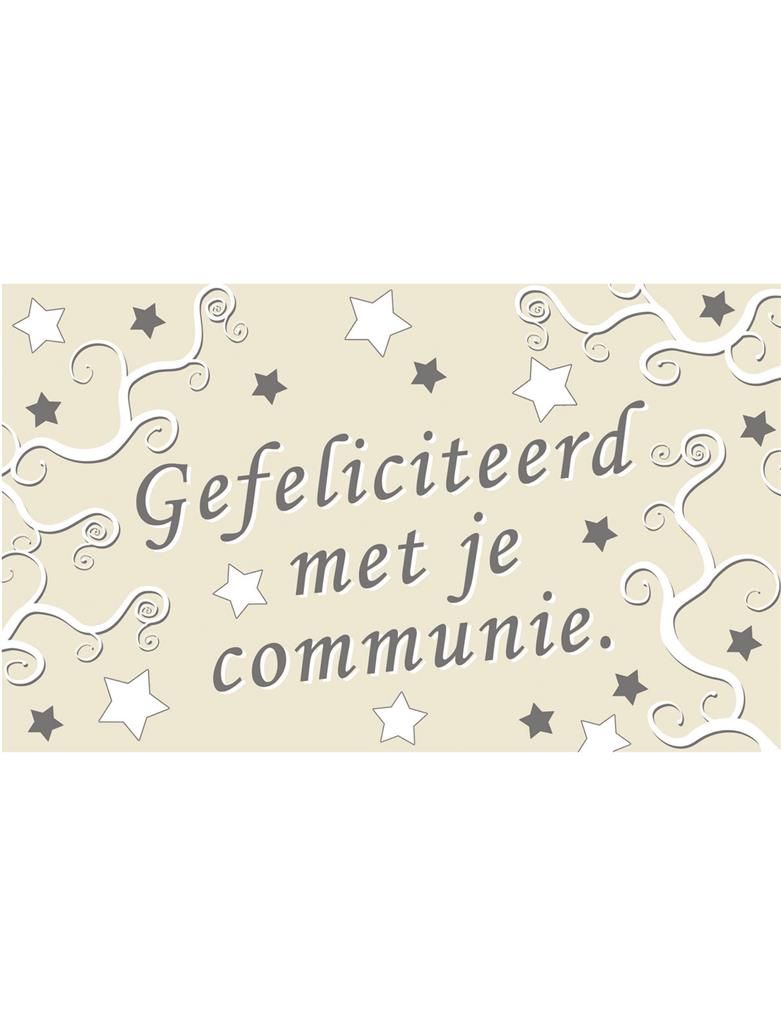 Flagge "GEFELICITEERD MET JE COMMUNIE"