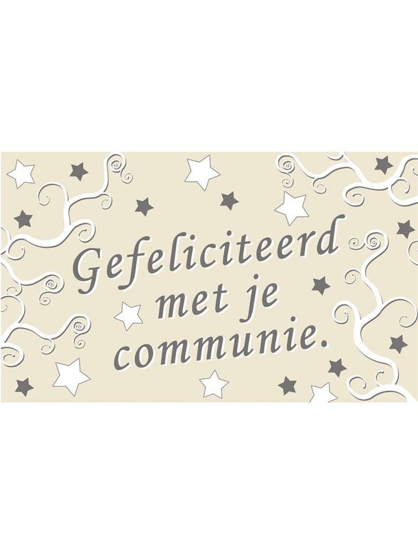 Flagge "GEFELICITEERD MET JE COMMUNIE"
