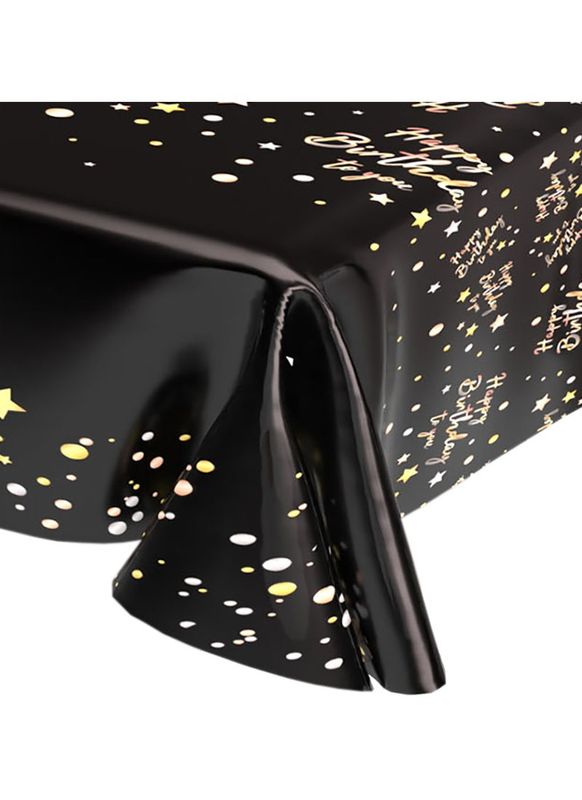 Tischdecke Happy Birthday Schwarz 270 x 136 cm