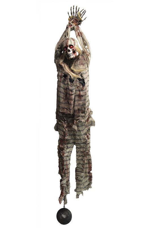 Deko-Figur Sträflings-Skelett 180cm mit Licht Deko-Figur Sträflings-Skelett 180cm mit Licht