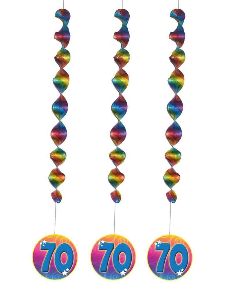 3 Spiralhänger 70 Bunt 81cm