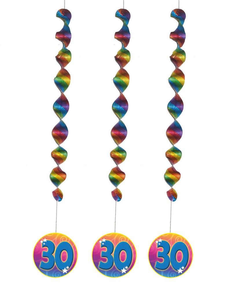 3 Spiralhänger 30 Bunt 81cm