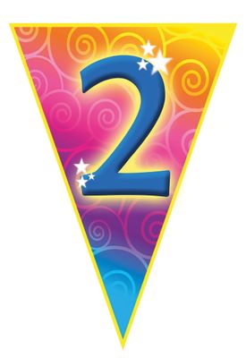 Wimpelkette Zahl 2 Bunt 5m Wimpelkette Zahl 2 Bunt 5m