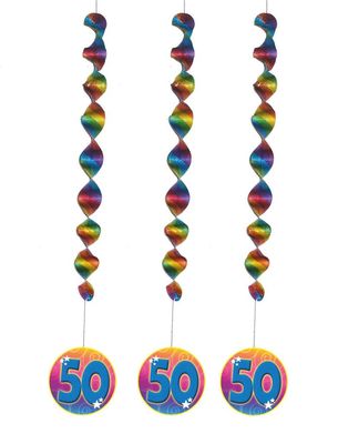 3 Spiralhänger 50 Bunt 81cm