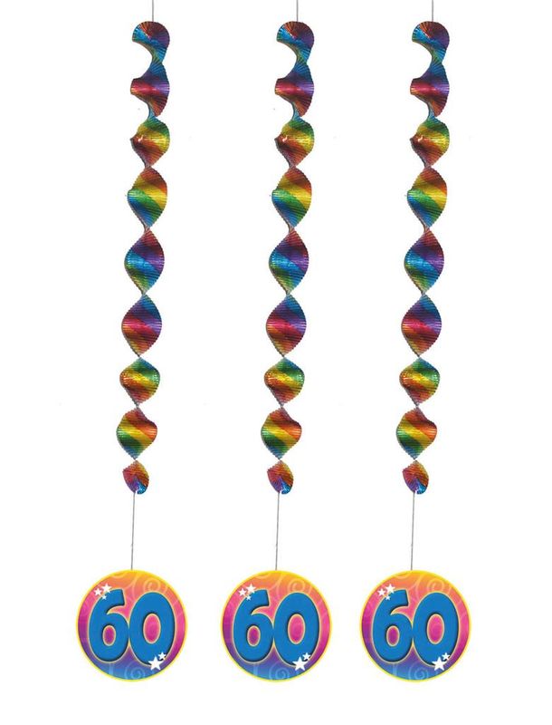 3 Spiralhänger 60 Bunt 81cm 3 Spiralhänger 60 Bunt 81cm