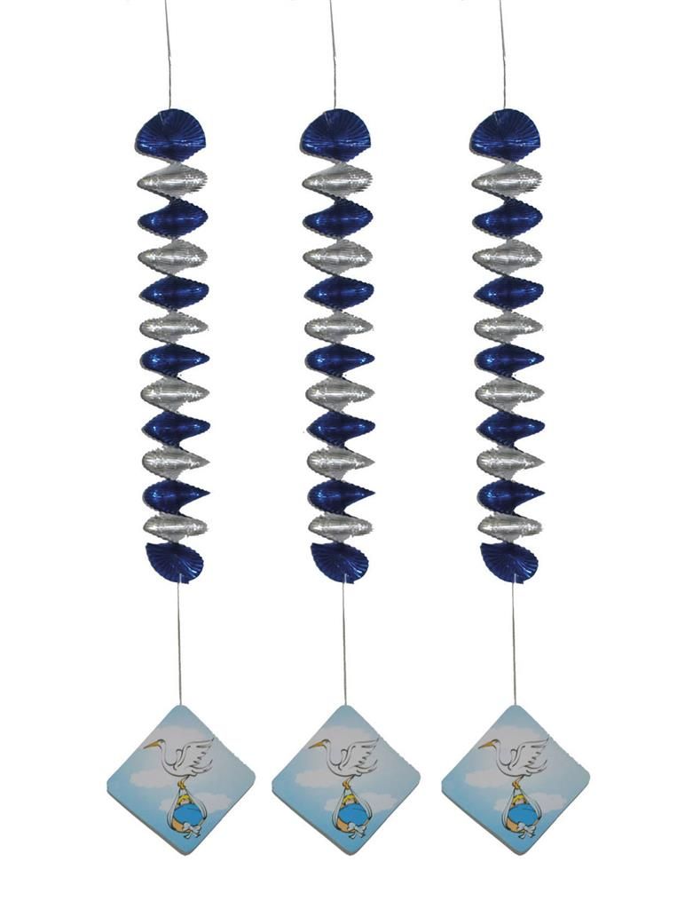 3 Spiralhänger Geburt Jungen 81cm 3 Spiralhänger Geburt Jungen 81cm