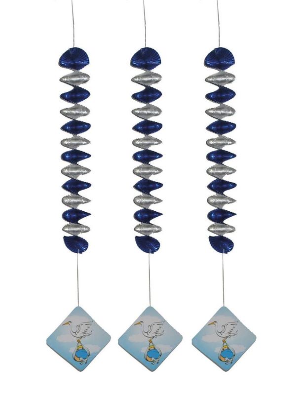 3 Spiralhänger Geburt Jungen 81cm 3 Spiralhänger Geburt Jungen 81cm