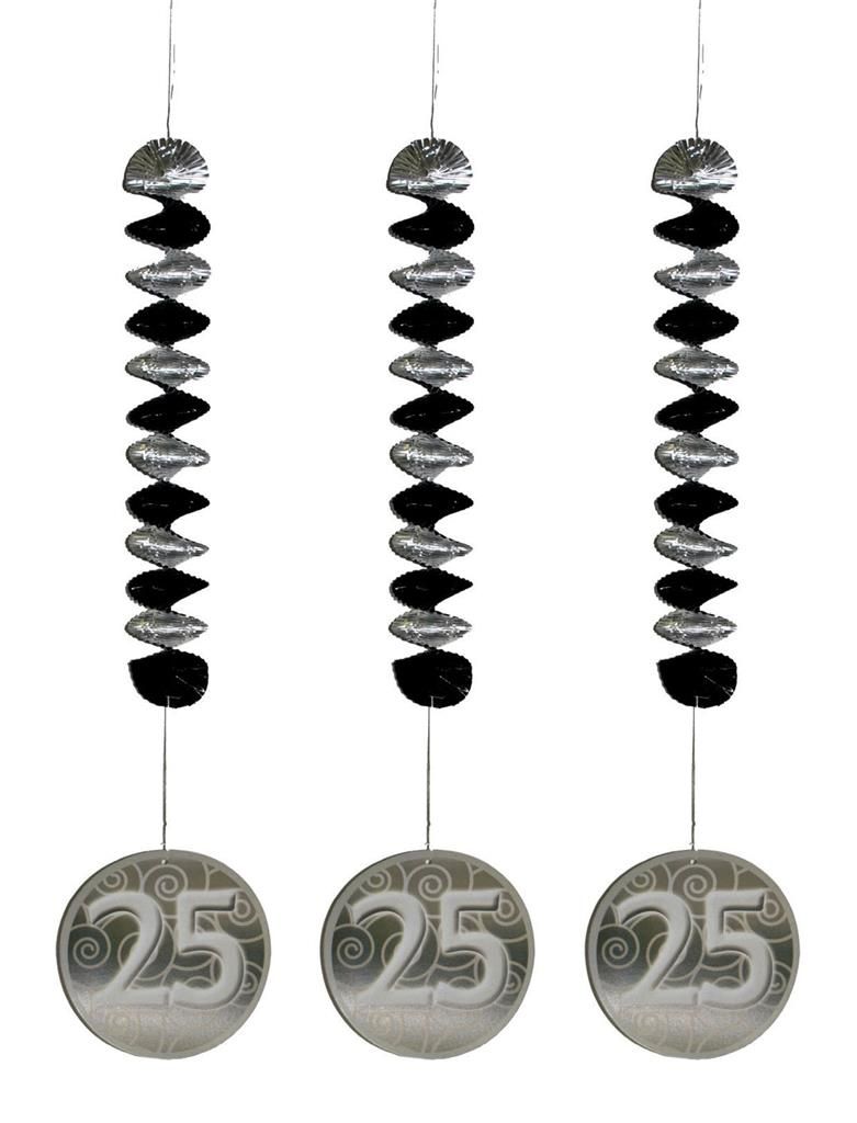 3 Spiralhänger 25 Jubiläum 81cm 3 Spiralhänger 25 Jubiläum 81cm