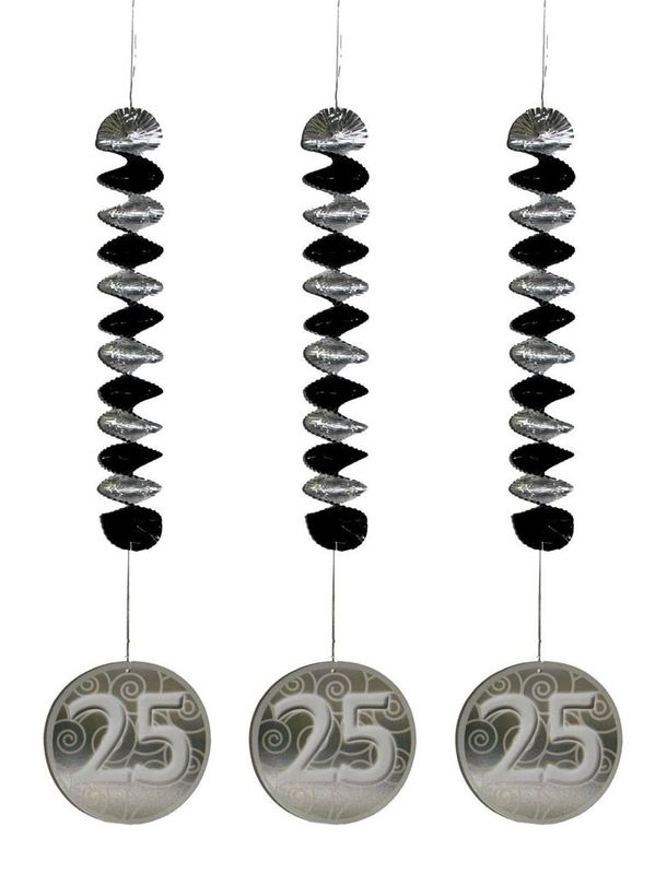 3 Spiralhänger 25 Jubiläum 81cm 3 Spiralhänger 25 Jubiläum 81cm