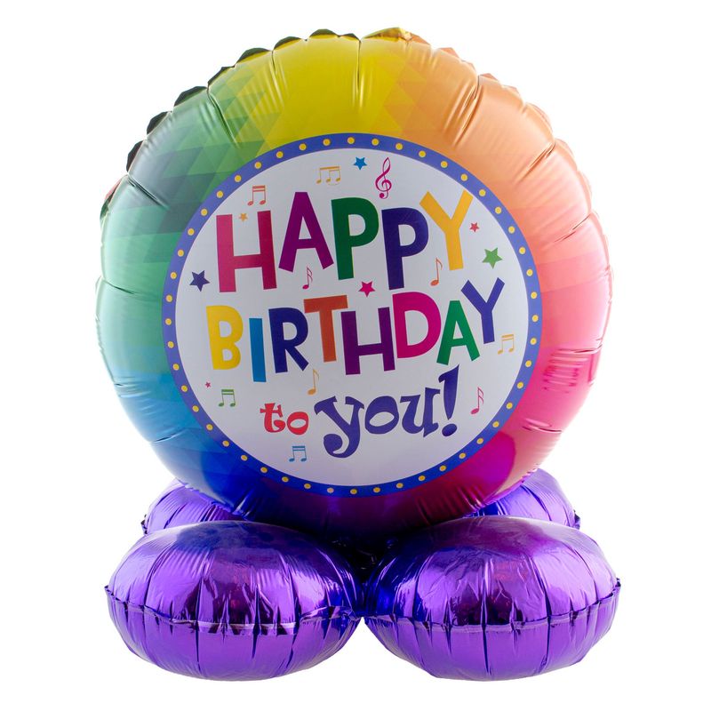 Staande Happy Birthday folieballon 50cm/19.7"