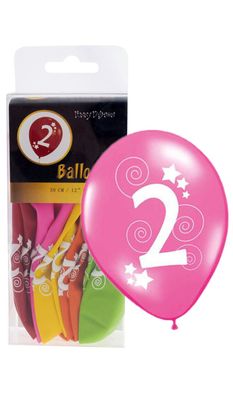 12 Ballonnen 30cm cijfer 2 Multi