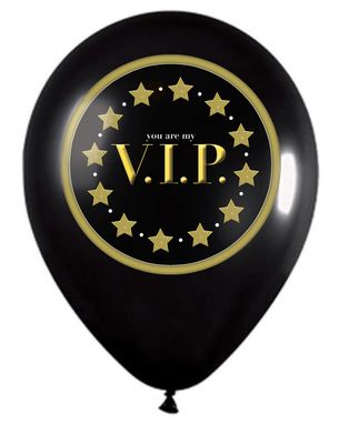 12 ballonnen 30cm VIP Zwart