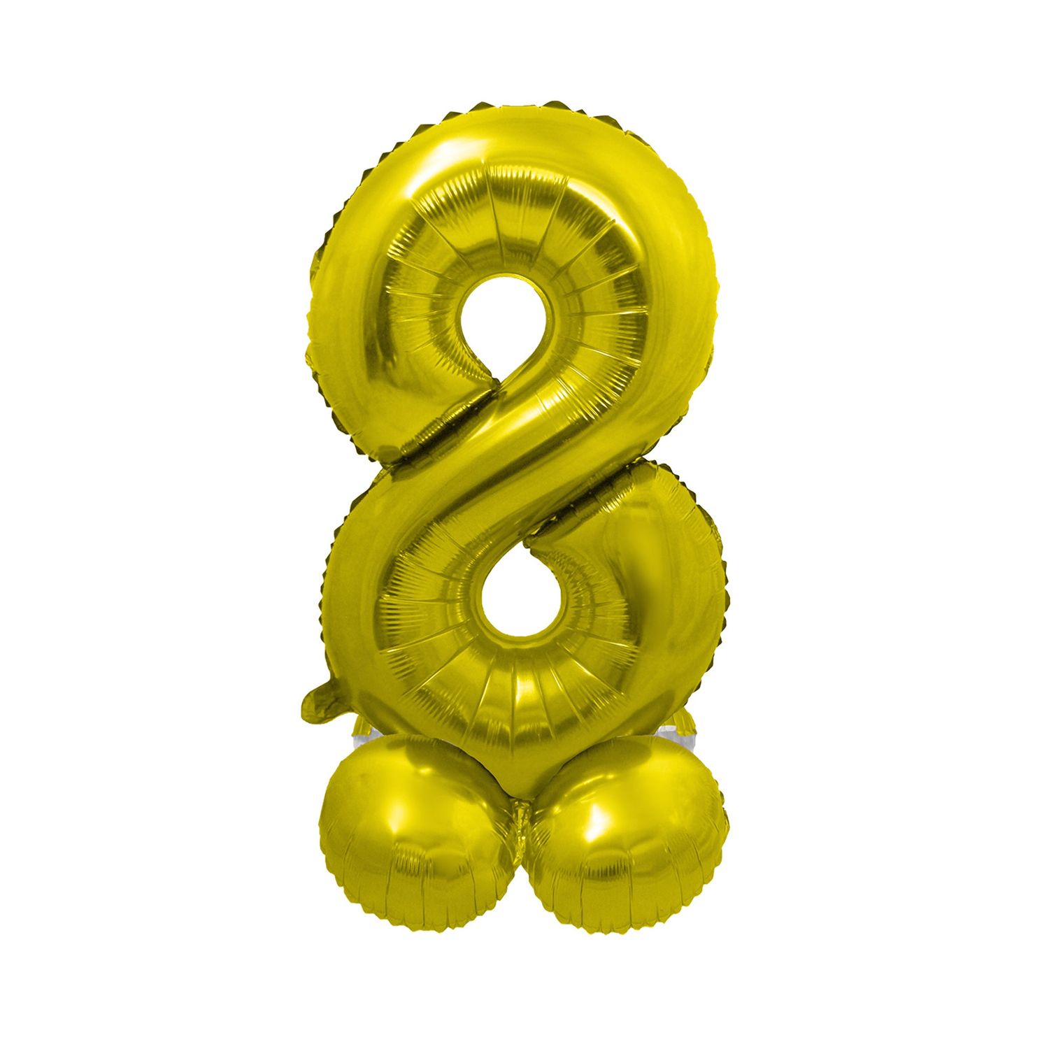 Folienballon Stehend Zahl 8 Gold 22"